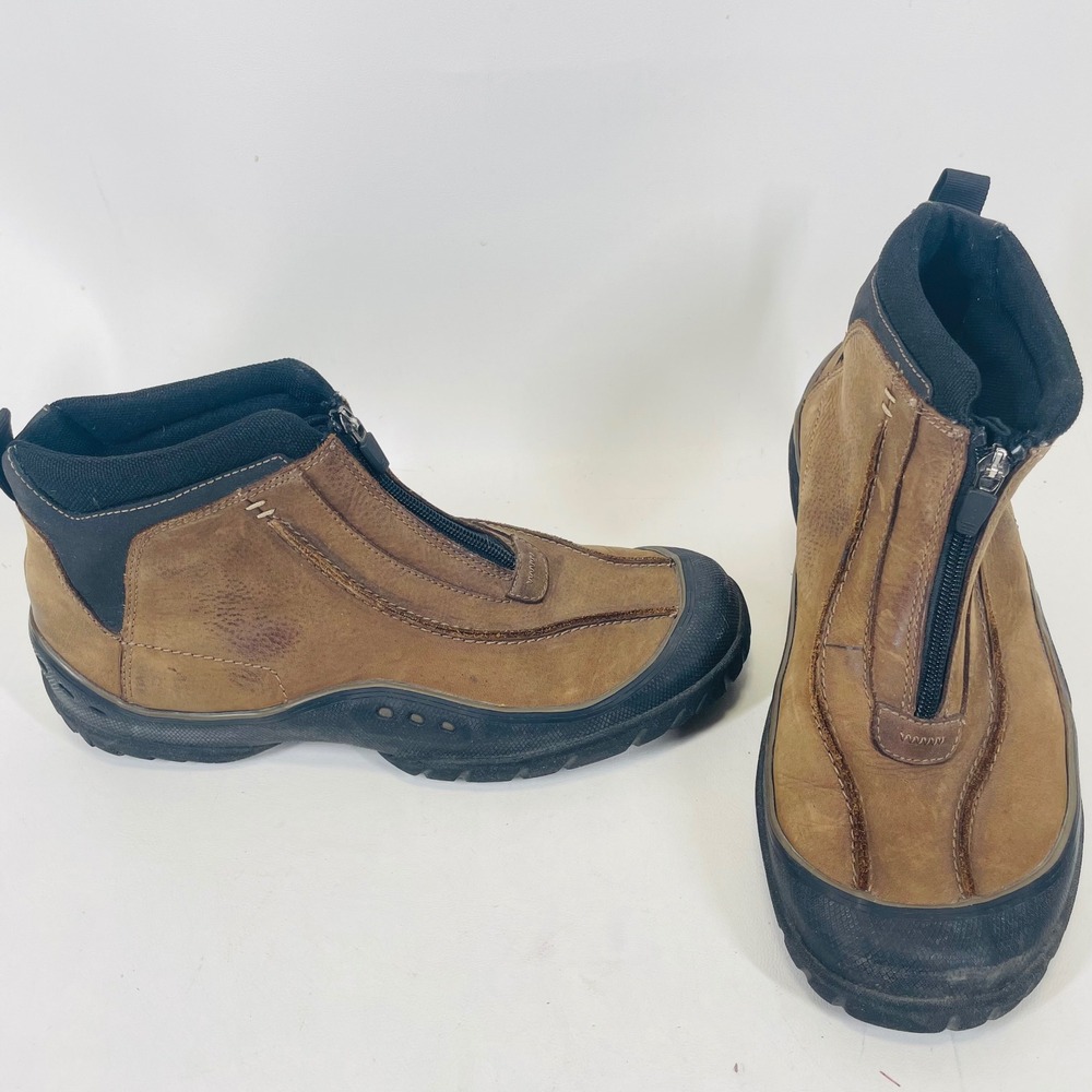 Clarks Muckers Waterproof Mens Brown Leather Front Zip Ankle Boots 12M 82534